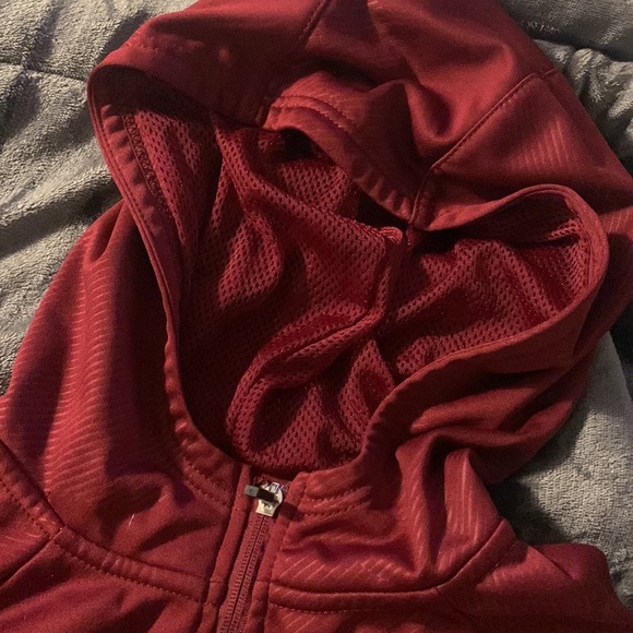 boys dark red zip up hoodie - Picture 4 of 6